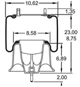 Air Spring Bag for Freightliner Trucks (Replaces Freightliner 16-13810-000, Firestone W01-358-9780) Aftermarketus Reversible Sleeve Air Springs