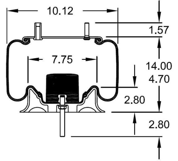 Trailer Air Spring Bag (Replaces Firestone W01-358-9807, SAF Holland 90557372) Aftermarketus Reversible Sleeve Air Springs