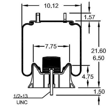Trailer Air Spring Bag (Replaces Firestone W01-358-9921, W&C AS-0090, Holland 905-57-117) Aftermarketus Reversible Sleeve Air Springs
