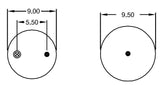 Trailer Air Spring Bag (Replaces Firestone W01-358-9921, W&C AS-0090, Holland 905-57-117) Aftermarketus Reversible Sleeve Air Springs