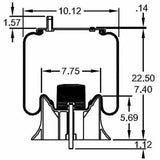 Trailer Air Spring Bag (Replaces Firestone W01-358-9935, SAF Holland 905-57-157) Aftermarketus Reversible Sleeve Air Springs