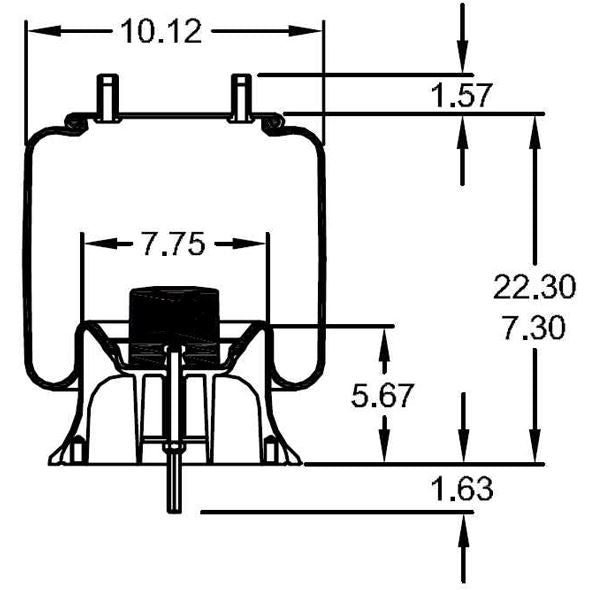 TORQUE Trailer Air Spring Bag (Replaces Firestone 9974) Aftermarketus Reversible Sleeve Air Springs