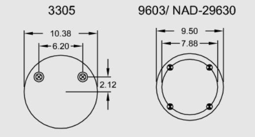 Air Spring Bag Replacement Firestone W01-358-8782 Goodyear 1R13-109